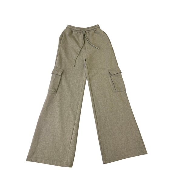 Mii Pants - Mii Design By Korea Cargo Sweatpants S Wide Leg Joggers Olive Tan